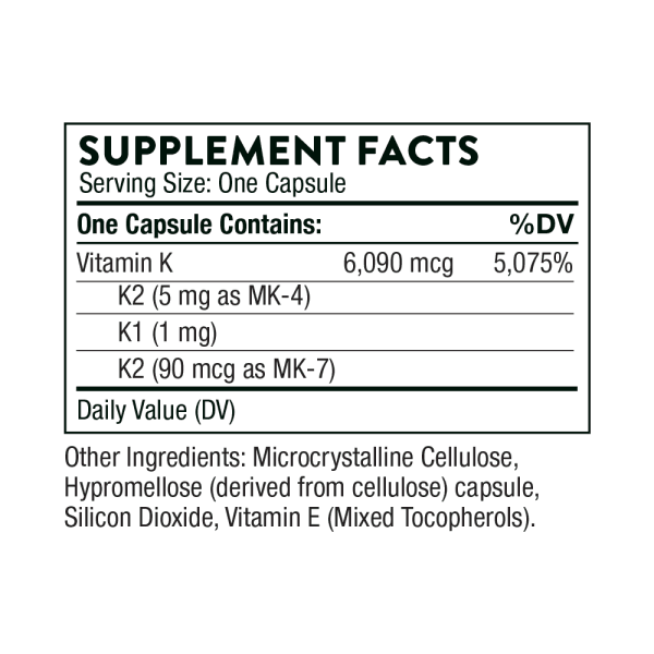 Vitamin K (formerly 3-K Complete), 60 capsules - Image 2