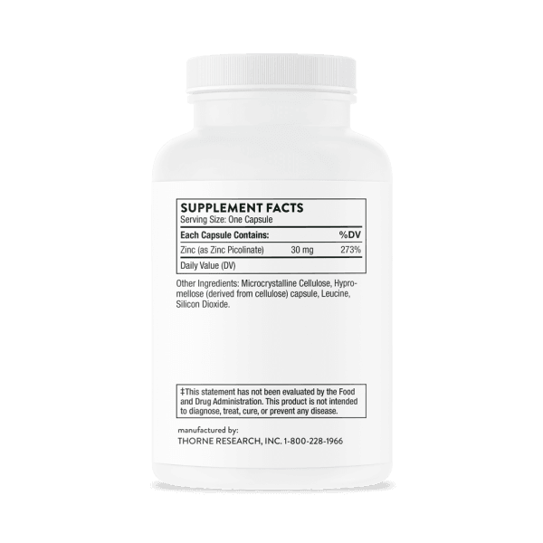 Zinc Picolinate, 30 mg, 180 capsules - Image 2