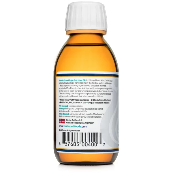 Cod Liver Oil, Rosita Extra Virgin, 5 oz - Image 3