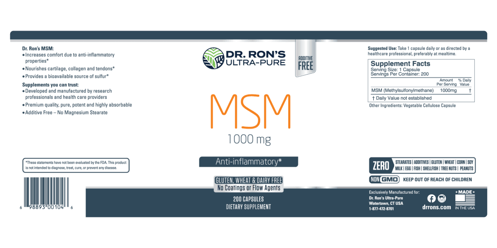 Pure MSM Capsules | Dr. Ron's Ultra-Pure