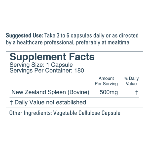 Spleen, 500mg, 180 Capsules - Image 2