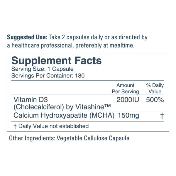 Vitamin D3, 2000 IU, 180 Capsules - Image 2