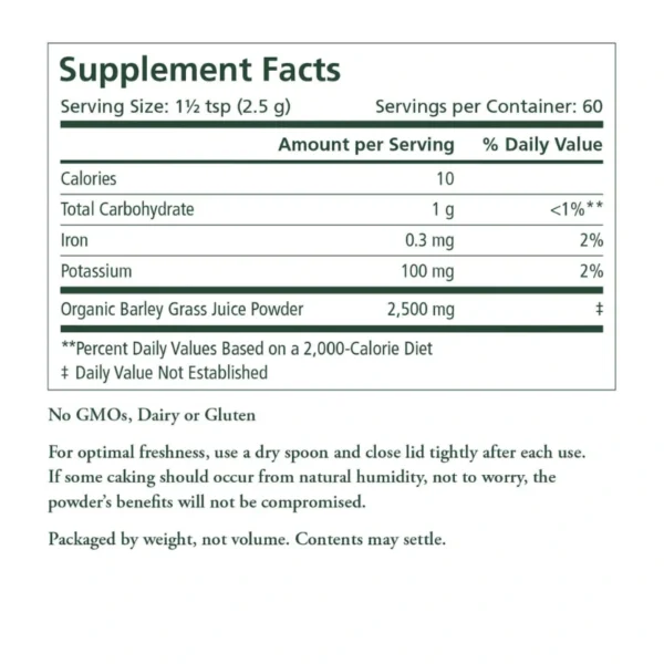Barley Grass Juice Powder, 5.3 oz - Image 2