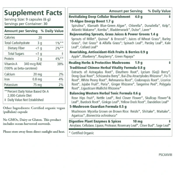 Pure Synergy Supergreens Formula, 270 capsules - Image 2