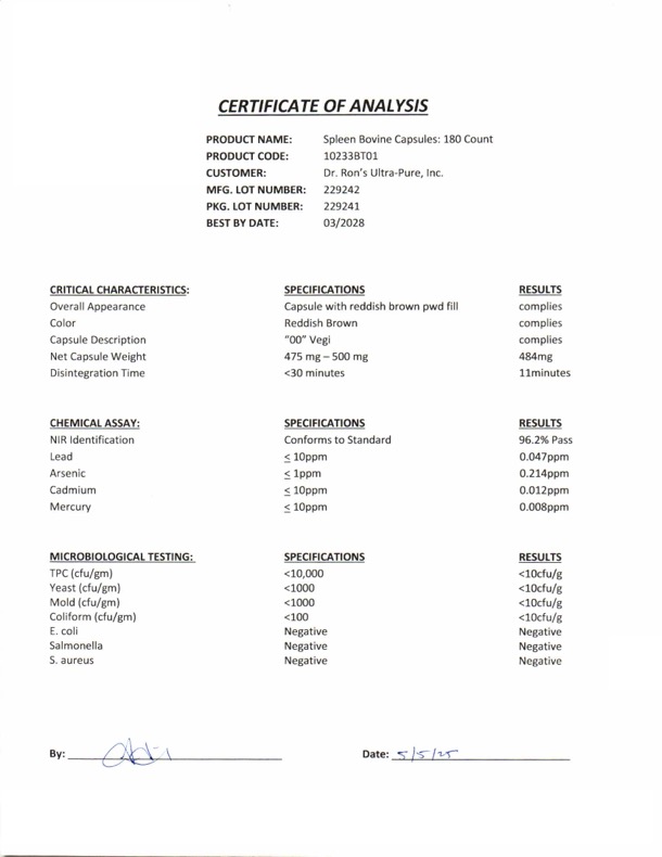 Spleen CoA